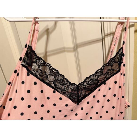 Joyspun Women’s Dreamy Soft Collection Pink Black Lace Chemise Nightgown Plus 3X - Picture 4 of 10